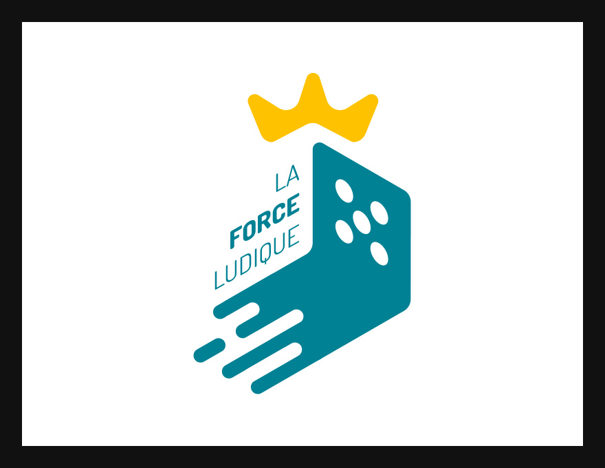 Seconde proposition de logo pour la Force Ludique, avec baseline incluse à l'intérieur du logo.