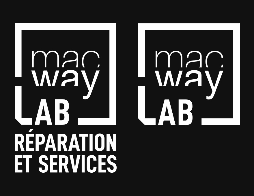 Logotype retenu des services MacWay Lab, avec déclinaison sans baseline.