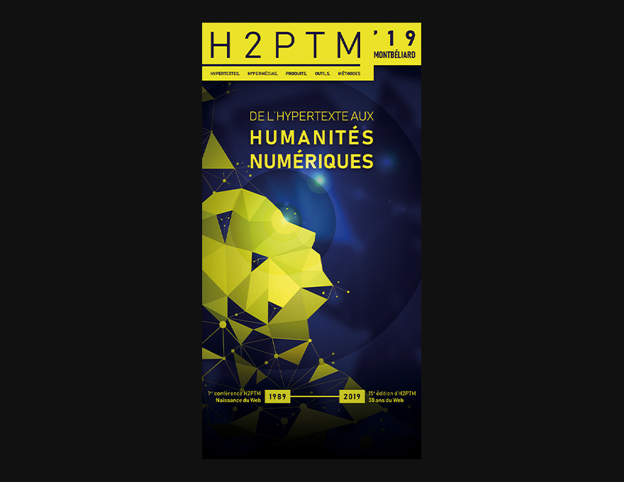Visuel officiel du colloque H2PTM'19 au format roll-up.