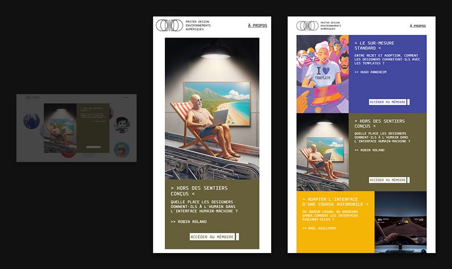 Aperçu des déclinaisons responsive de l'index.